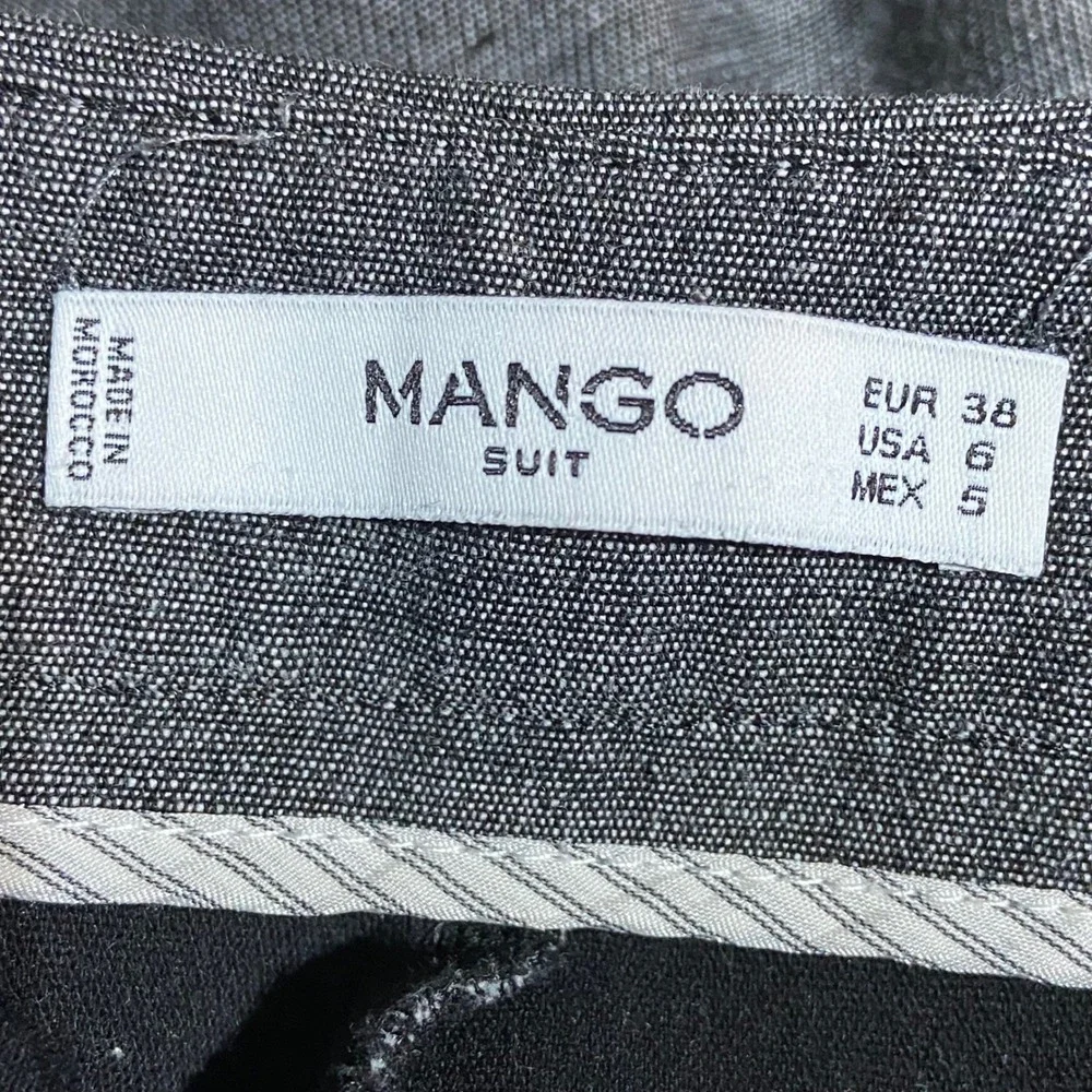 Mango Suit Women's Size 6 Grey High Waisted Side‎ Zip Tapered Dress Career Pants